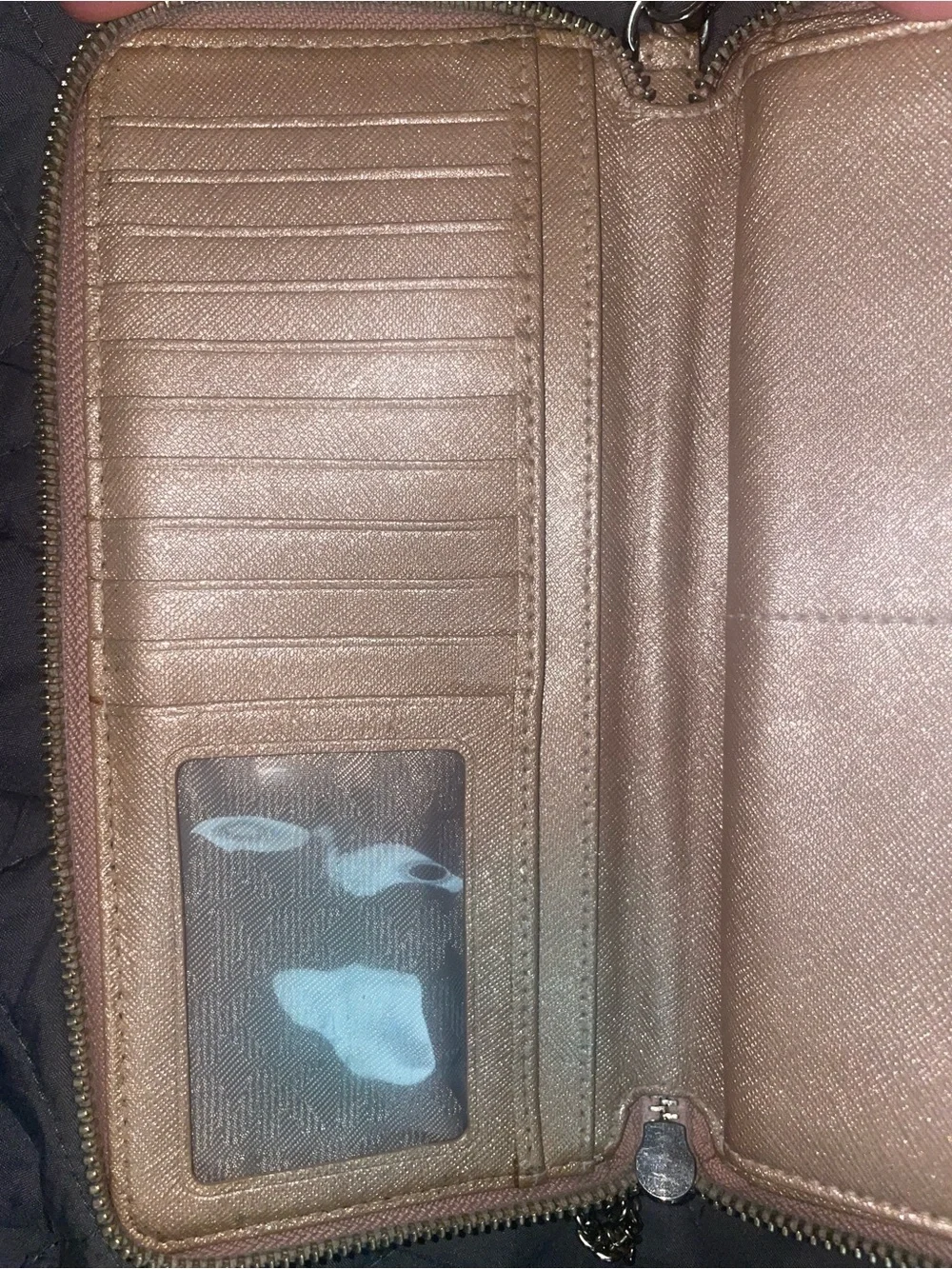 Michael Kors Blush Tan Leather Zip-Around Wristlet Wallet